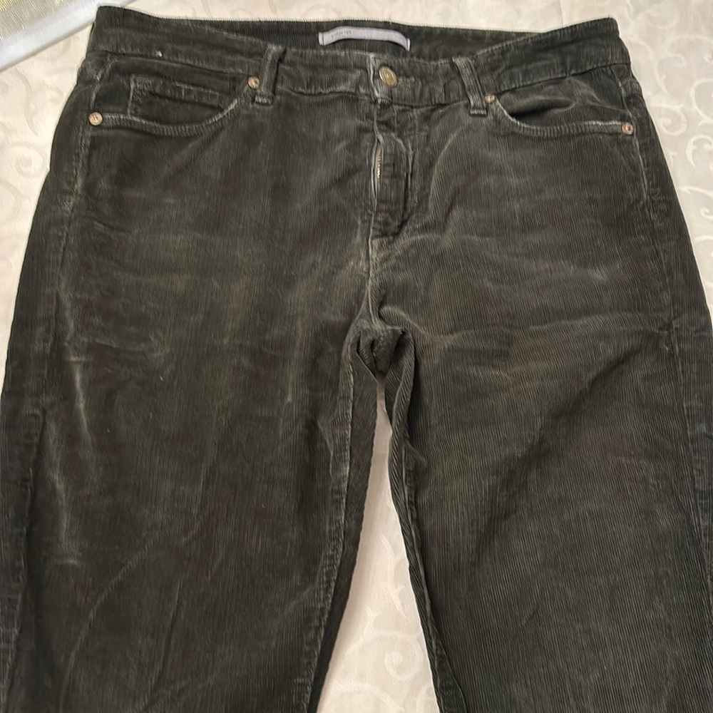Vince Olive Green Corduroy Straight Leg Pants